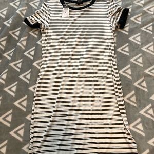 White/black & black/white t-shirt dresses.